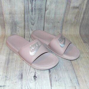 NIKE Benassi JDI Pink Slide Sandals Womens Size 10